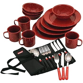 Amazon | Coleman Speckled Enamelware テーブルウェアセット